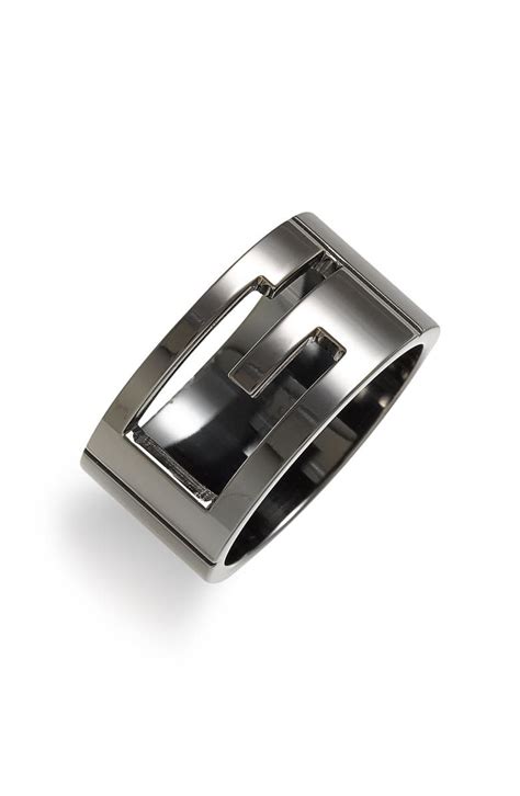 black ruthenium gucci ring|Gucci G Logo Band .